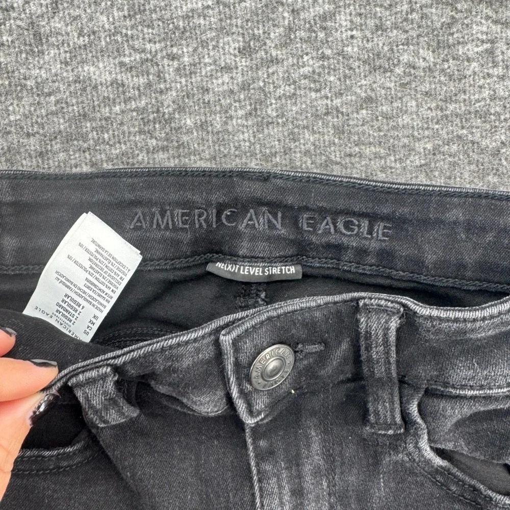 American Eagle Womens Ne(x)t Level Stretch High Rise Jegging Jeans  Black 2R‎